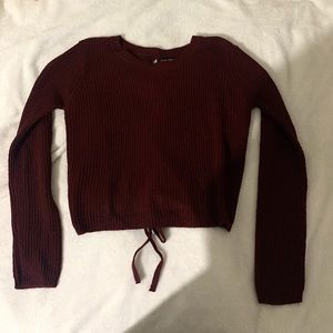 Red tie back sweater size medium